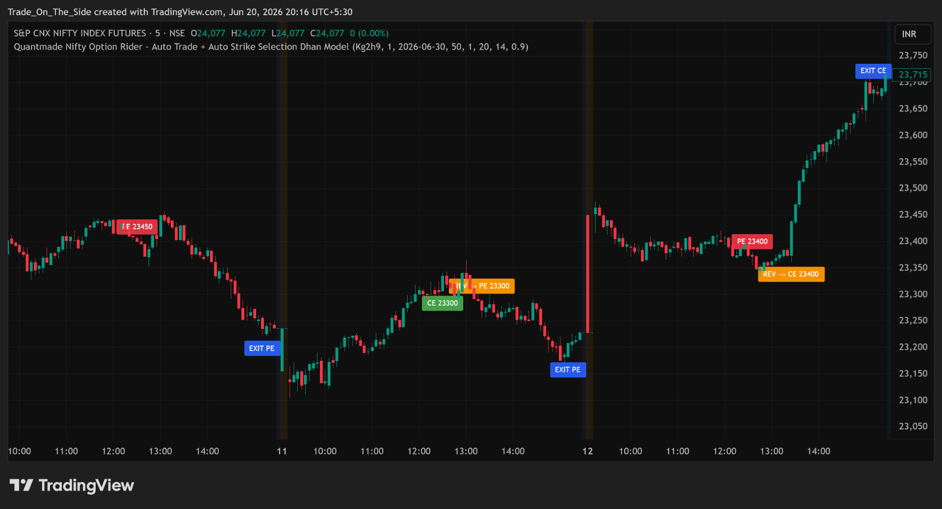Quantmade Nifty Option Rider chart preview